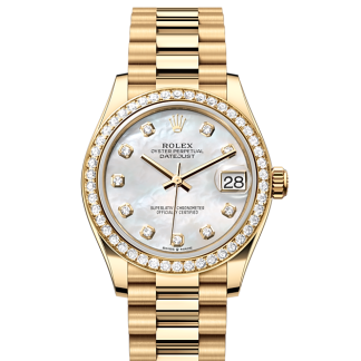 Meilleures répliques de montres UK Rolex Datejust 31 or jaune et diamants M278288RBR-0006