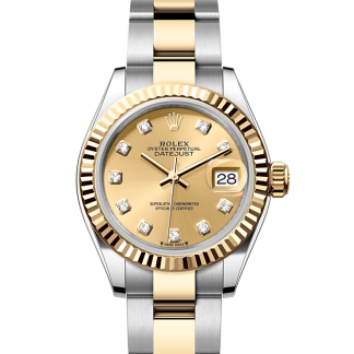 Répliques de montres vs vraies Rolex Lady-Datejust Oystersteel et or jaune M279173-0012