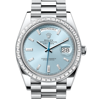 contrefaçon de styliste Rolex Day-Date 40 platine et diamants M228396TBR-0002