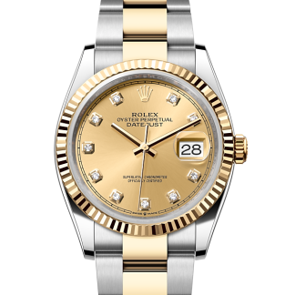 luxe en gros Rolex Datejust 36 Oystersteel et or jaune M126233-0018