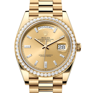 luxe en gros Rolex Day-Date 40 or jaune et diamants M228348RBR-0002