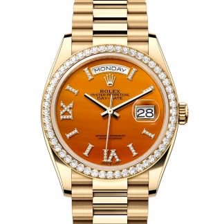 réplique de luxe Rolex Day-Date 36 or jaune et diamants M128348RBR-0049